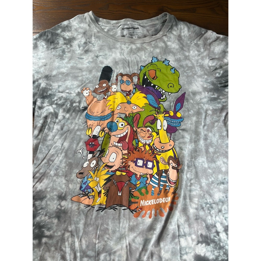 Nickelodeon Tie Dye T Shirt Large Rocko Arnold Rugrats Chuckie Tommy Kids 90s